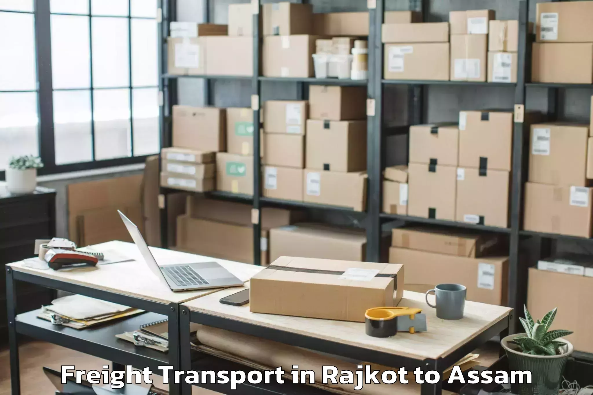 Reliable Rajkot to Guwahati University Freight Transport